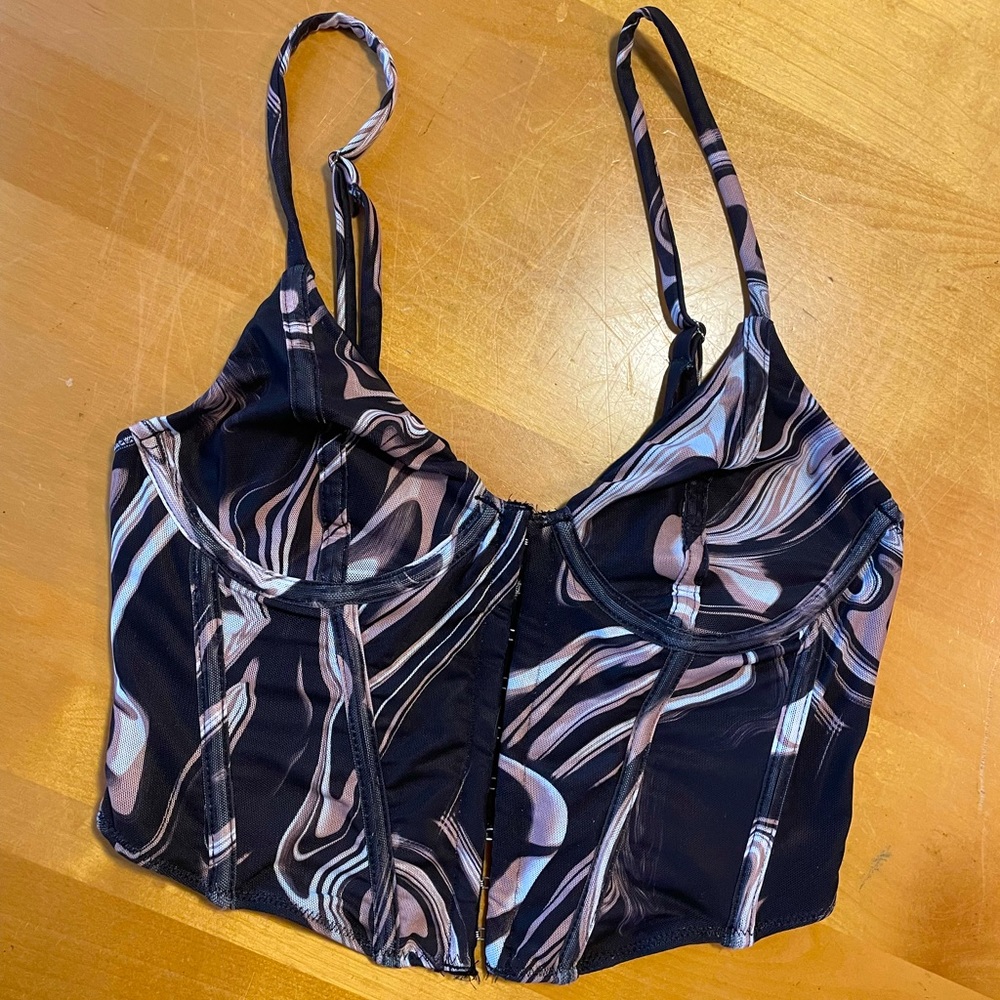 TIC TOC Cropped Molded Cup Corset/Bustier Size Small